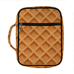 Waffle Pattern Print Front Pocket Bible Bag