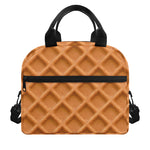 Waffle Pattern Print Insulated Lunch Bag