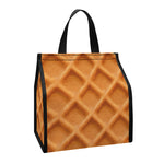 Waffle Pattern Print Insulated Lunch Tote