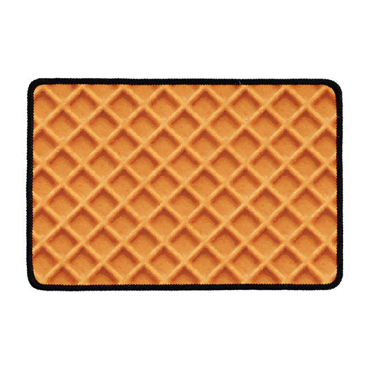Waffle Pattern Print Kitchen Mat