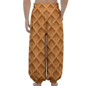 Waffle Pattern Print Lantern Pants