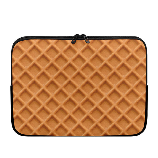 Waffle Pattern Print Laptop Sleeve