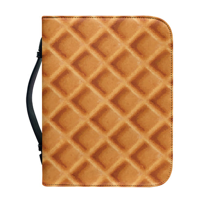 Waffle Pattern Print Leather Bible Cover