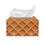 Waffle Pattern Print Leather Tissue Box Cover