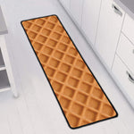 Waffle Pattern Print Long Kitchen Mat