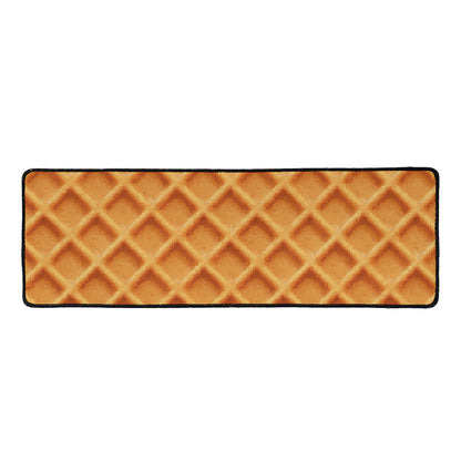 Waffle Pattern Print Long Kitchen Mat