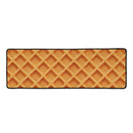 Waffle Pattern Print Long Kitchen Mat