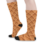 Waffle Pattern Print Long Socks