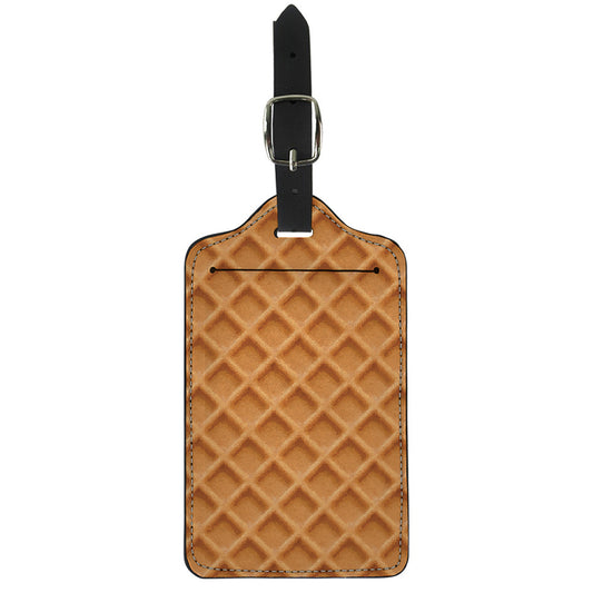 Waffle Pattern Print Luggage Tag