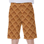 Waffle Pattern Print Men's Beach Shorts