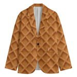 Waffle Pattern Print Men's Blazer