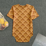 Waffle Pattern Print Men's Bodysuit