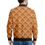 Waffle Pattern Print Men's Bomber Jacket