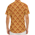 Waffle Pattern Print Men's Deep V-Neck Shirt