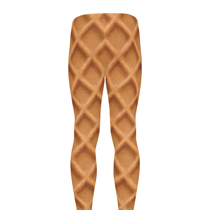 Waffle Pattern Print Men's leggings