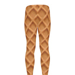 Waffle Pattern Print Men's leggings