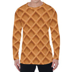 Waffle Pattern Print Men's Long Sleeve T-Shirt