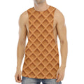 Waffle Pattern Print Men's Muscle Tank Top