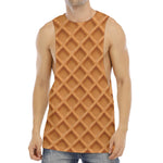 Waffle Pattern Print Men's Muscle Tank Top