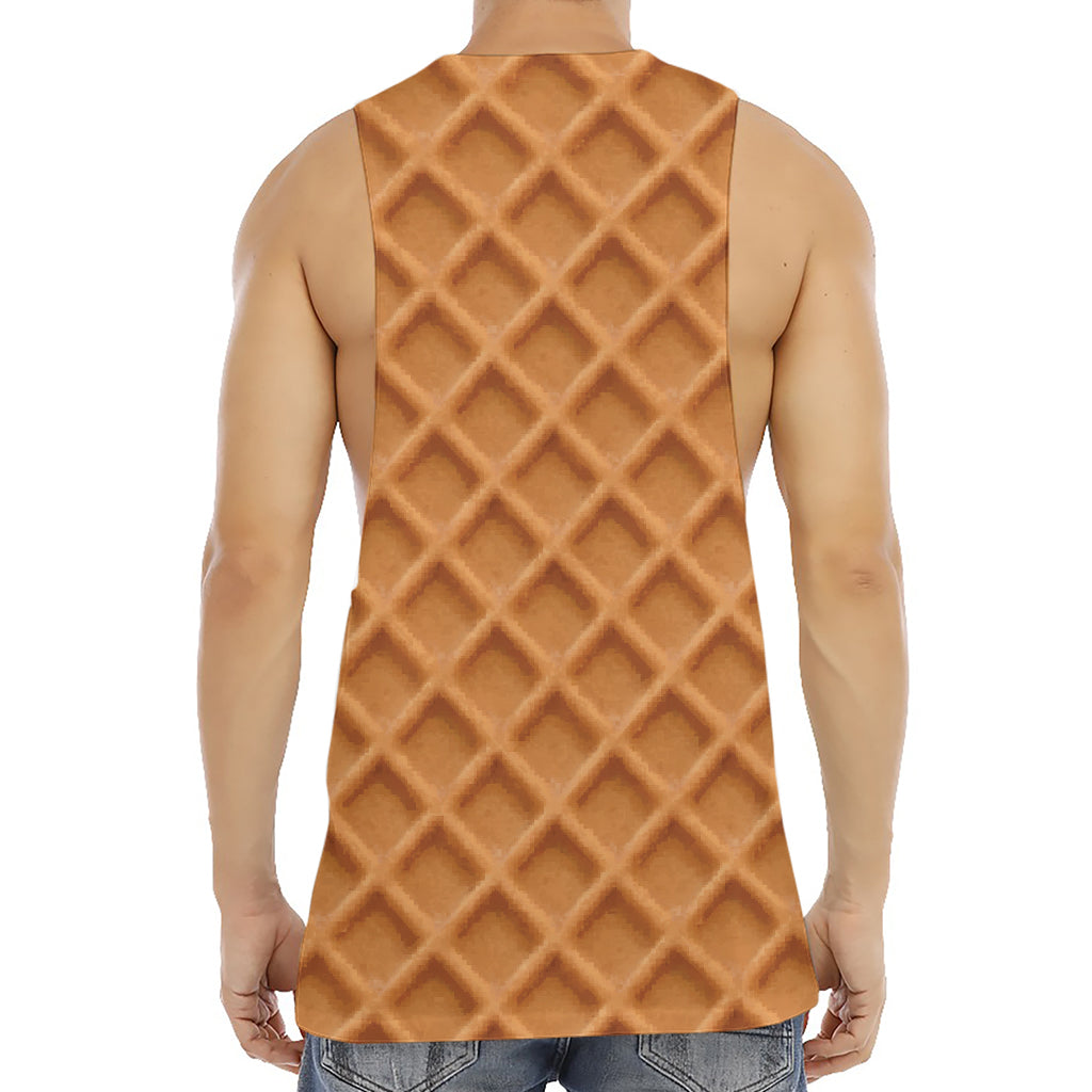 Waffle Pattern Print Men's Muscle Tank Top
