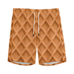 Waffle Pattern Print Men's Sports Shorts