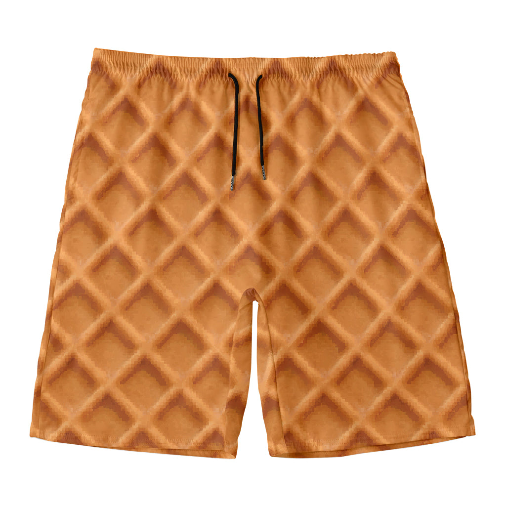 Waffle Pattern Print Men's Swim Trunks