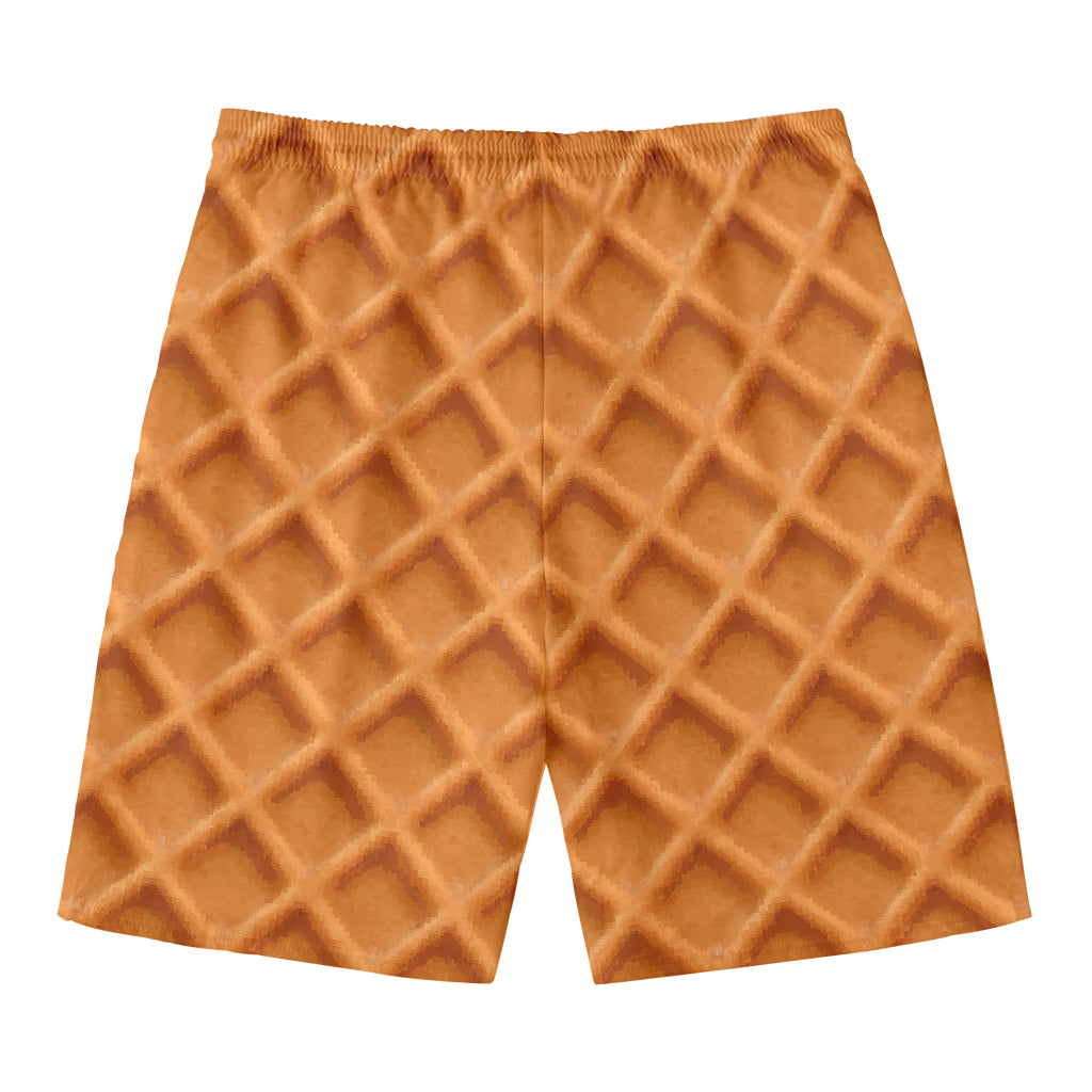 Waffle Pattern Print Men's Swim Trunks