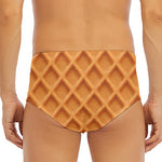Waffle Pattern Print Men's Triangle Swim Briefs