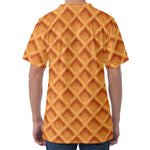 Waffle Pattern Print Men's Velvet T-Shirt