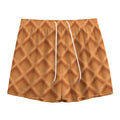 Waffle Pattern Print Mesh Shorts