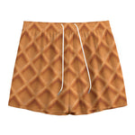 Waffle Pattern Print Mesh Shorts