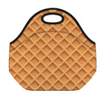 Waffle Pattern Print Neoprene Lunch Bag