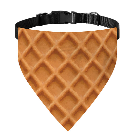 Waffle Pattern Print Over The Collar Dog Bandana