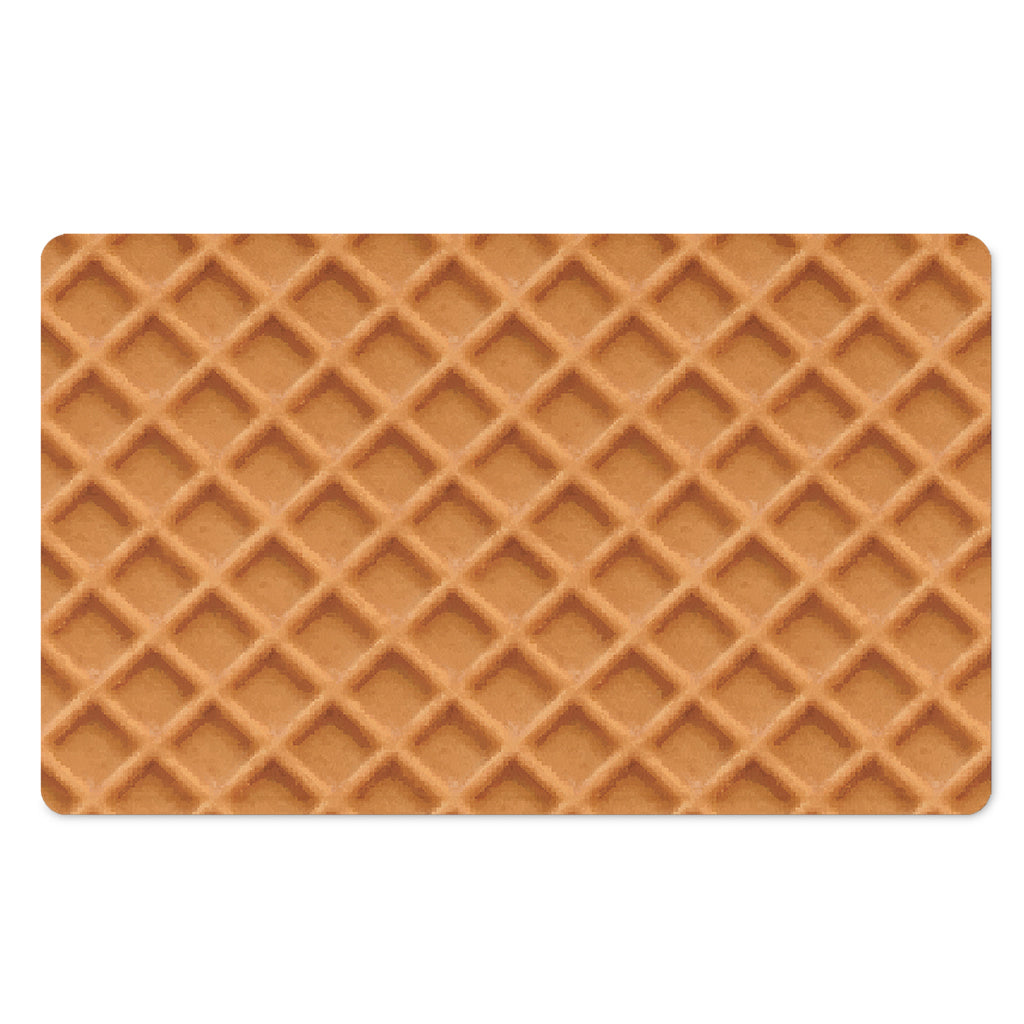 Waffle Pattern Print Polyester Doormat
