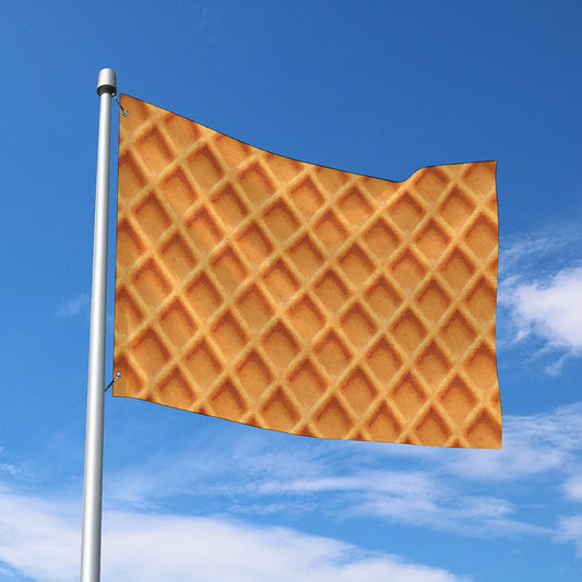 Waffle Pattern Print Polyester Flag