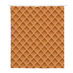 Waffle Pattern Print Polyester Shower Curtain