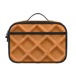 Waffle Pattern Print Portable Lunch Bag