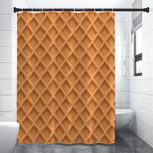 Waffle Pattern Print Premium Shower Curtain