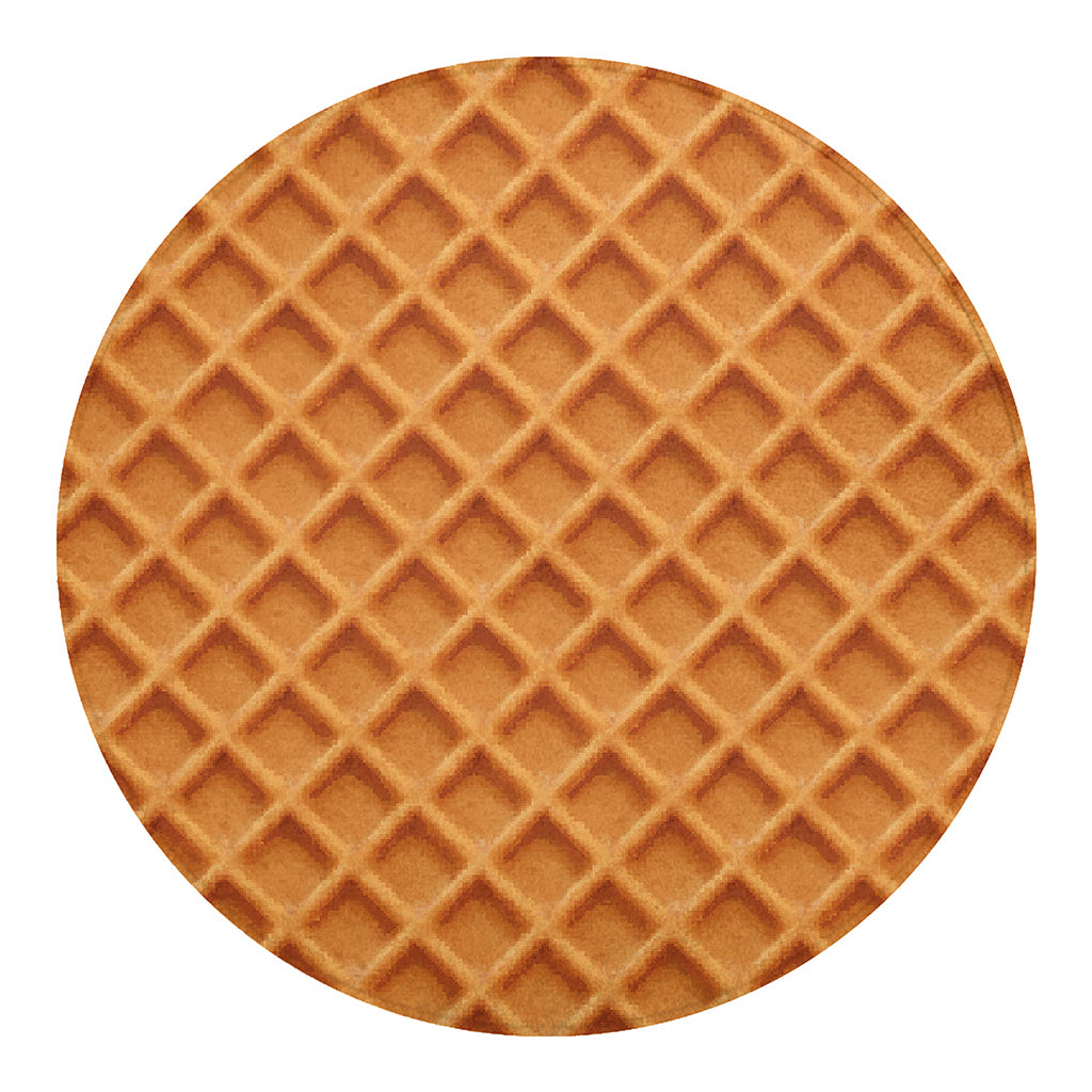 Waffle Pattern Print Round Blanket