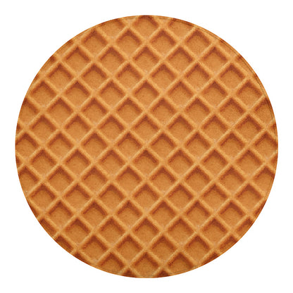 Waffle Pattern Print Round Blanket