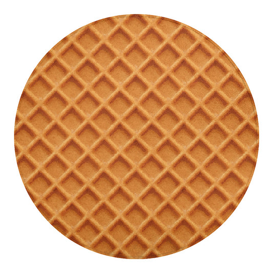 Waffle Pattern Print Round Blanket