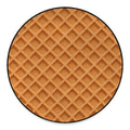 Waffle Pattern Print Round Floor Mat