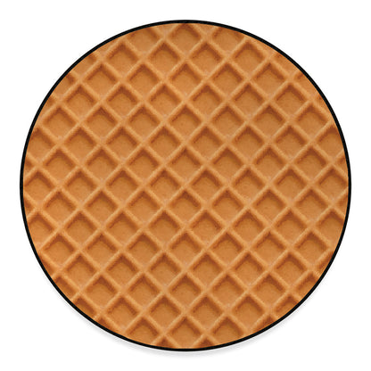 Waffle Pattern Print Round Floor Mat