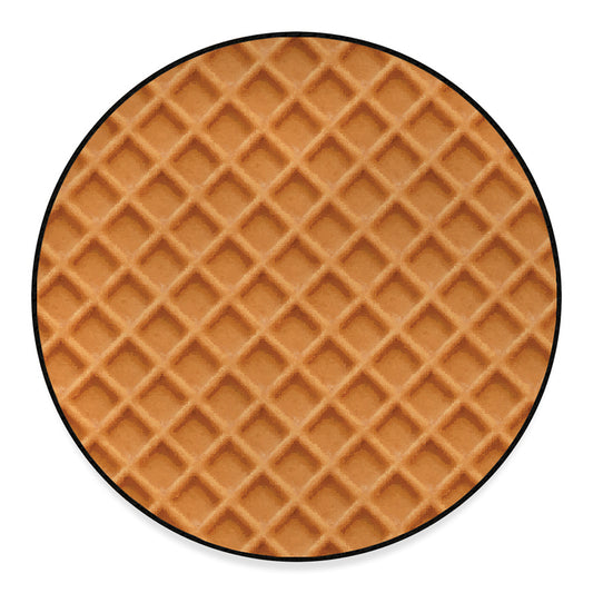 Waffle Pattern Print Round Floor Mat