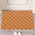 Waffle Pattern Print Rubber Doormat