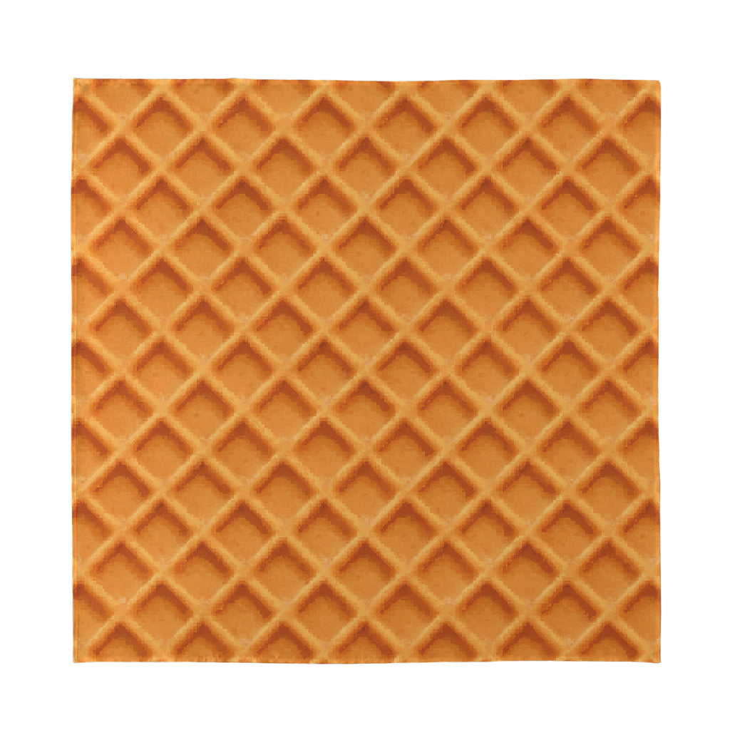 Waffle Pattern Print Silk Bandana