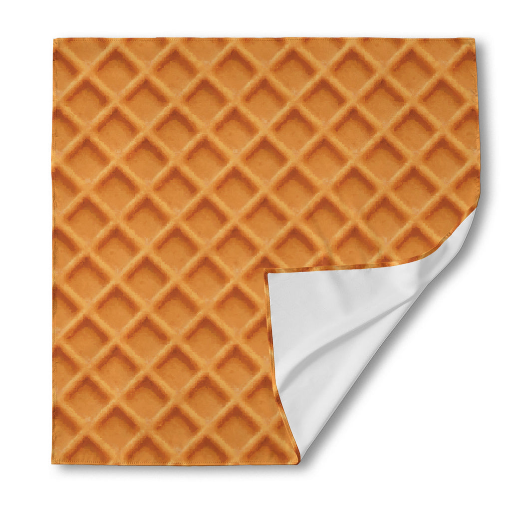 Waffle Pattern Print Silk Bandana