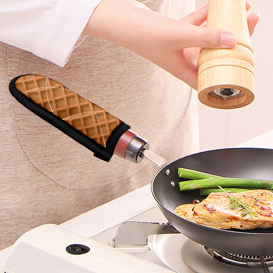 Waffle Pattern Print Skillet Handle Cover