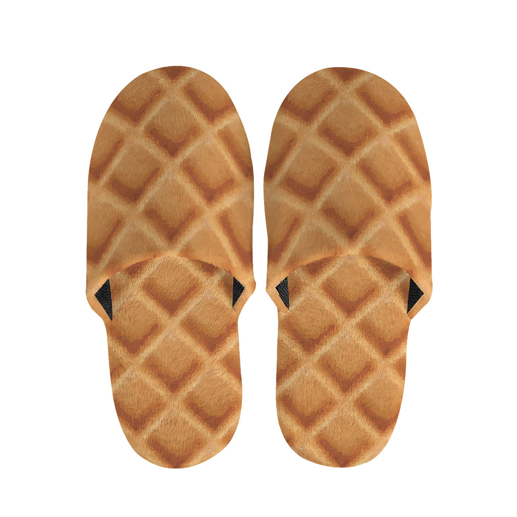 Waffle Pattern Print Slippers