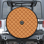 Waffle Pattern Print Tire Cover With Camera Hole